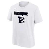 T-shirt Nike Ja Morant blanc Memphis Grizzlies édition City 2025/26 pour jeunes, nom et numéro