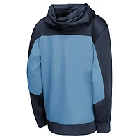 Sweat à capuche entièrement zippé Nike bleu marine/bleu clair Memphis Grizzlies Authentic On-Court Showtime Performance pour jeunes
