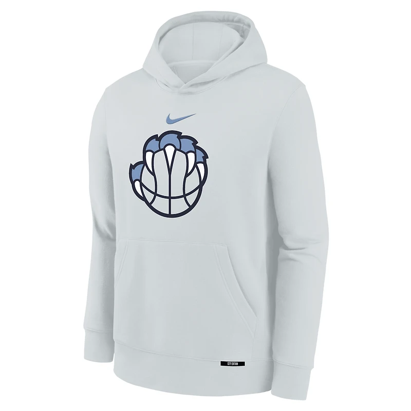 Youth Nike Silver Memphis Grizzlies 2025/26 City Edition Club Fleece Pullover Hoodie