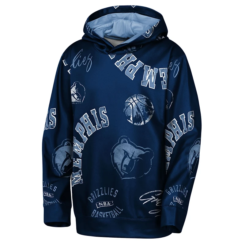 Sweat à capuche bleu marine Youth Outerstuff des Memphis Grizzlies, motif « Violation en mouvement »