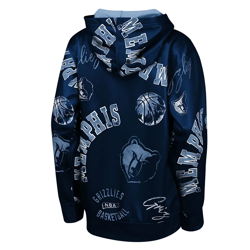 Sweat à capuche bleu marine Youth Outerstuff des Memphis Grizzlies, motif « Violation en mouvement »
