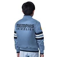 Veste de démarrage pour jeunes bleu clair Memphis Grizzlies Scout Varsity à boutons-pression