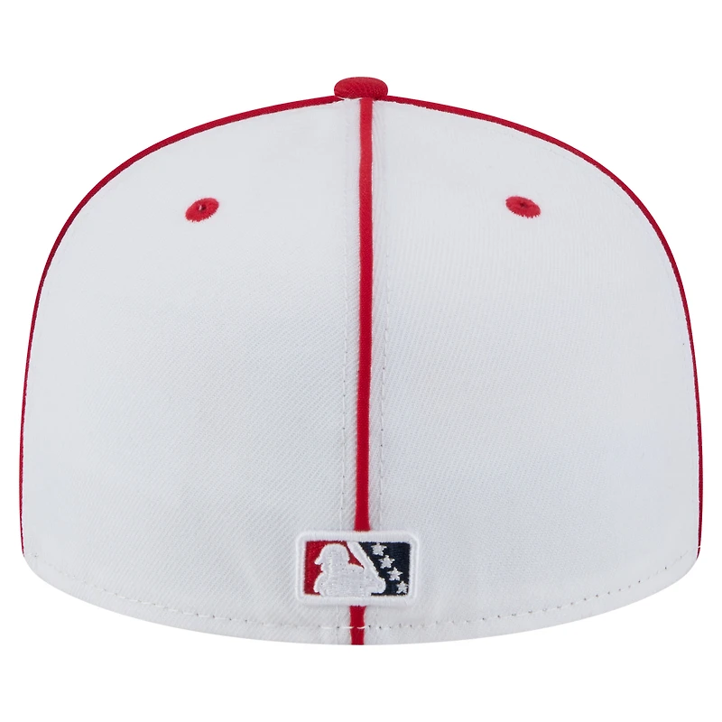 Casquette ajustée 59FIFTY pour homme New Era blanche/rouge Memphis Redbirds Authentic Collection