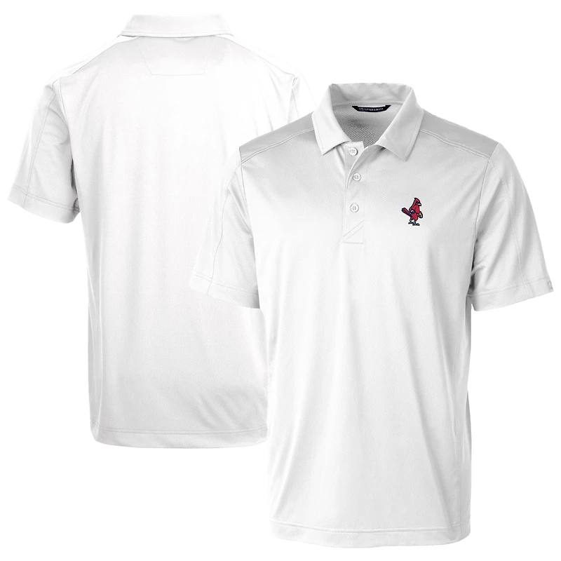 Men's Cutter & Buck White Memphis Redbirds Prospect Textured Stretch Polo