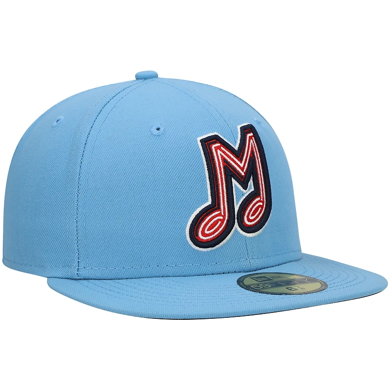 Casquette ajustée 59FIFTY Team Alternate Authentic Collection Memphis Redbirds New Era bleu clair pour homme