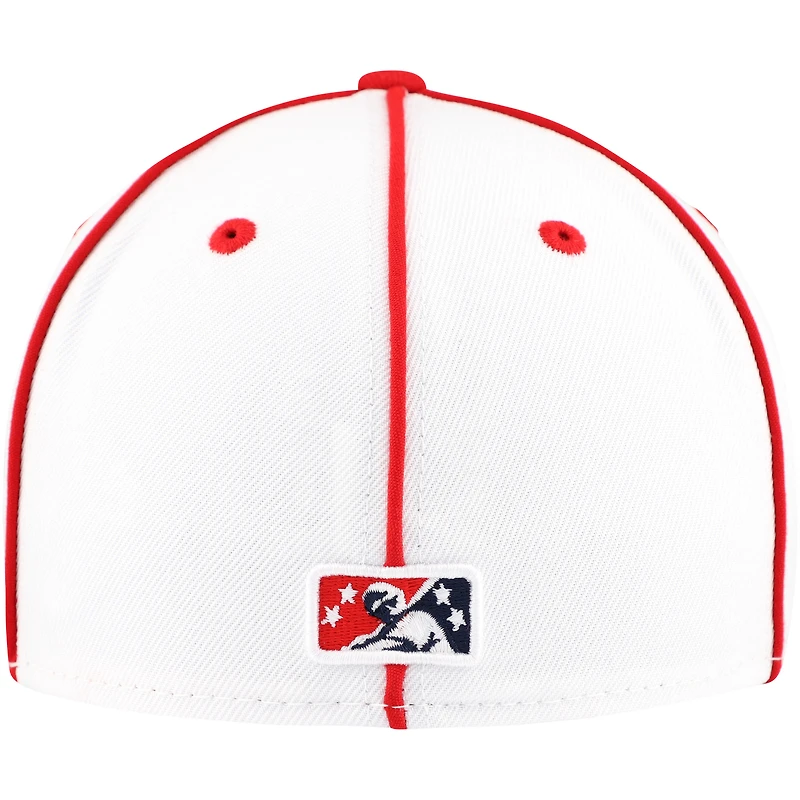 Casquette ajustée 59FIFTY de la collection Authentic Memphis Redbirds New Era pour hommes, blanc/rouge