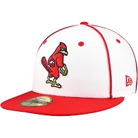 Casquette ajustée 59FIFTY de la collection Authentic Memphis Redbirds New Era pour hommes, blanc/rouge