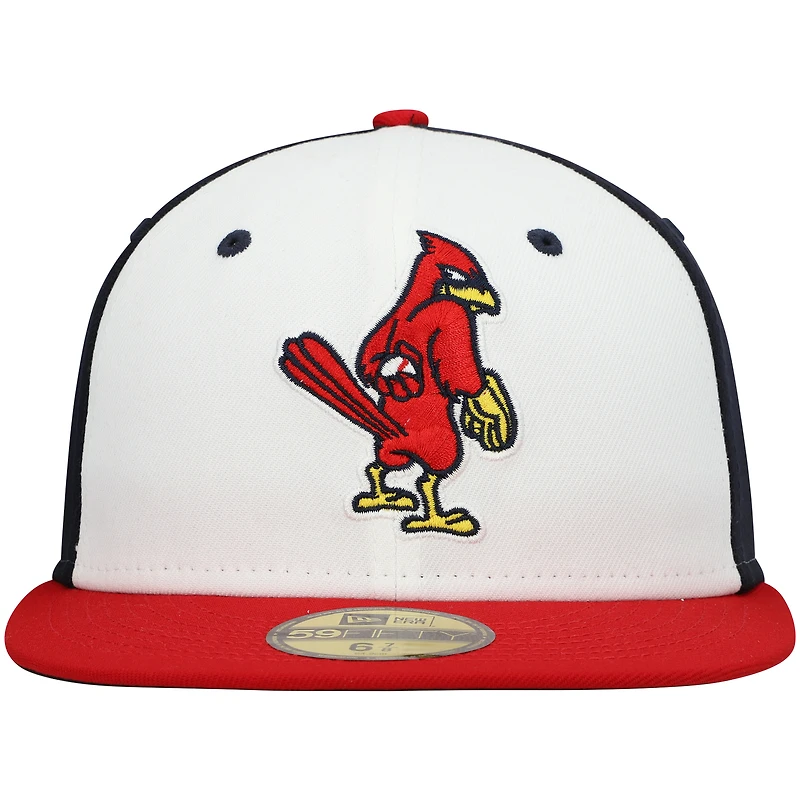 Men's New Era White Memphis Redbirds Authentic Collection Team Alternate 59FIFTY Fitted Hat