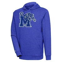 Sweat à capuche logo Antigua Heather Royal pour homme, Memphis Tigers