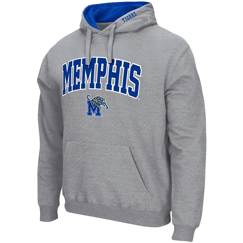 Sweat à capuche Colosseum Heather Gray Memphis Tigers Arch & Logo 3.0 pour homme