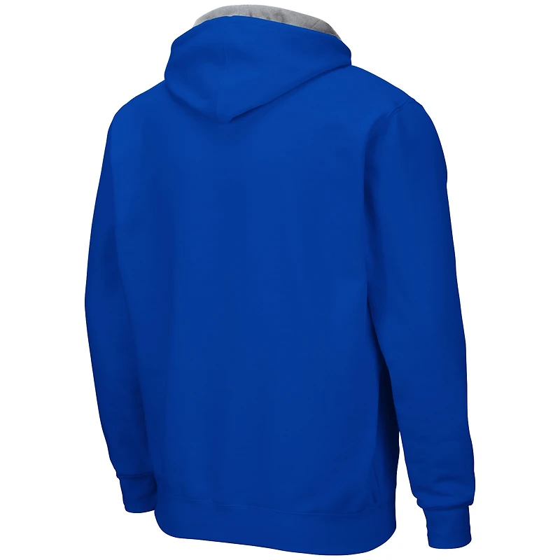 Men's Colosseum Royal Memphis Tigers Arch & Logo 3.0 Full-Zip Hoodie
