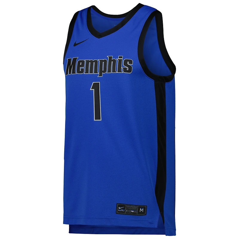 Men's Nike #1 Blue Memphis Tigers Replica Basketball Jersey