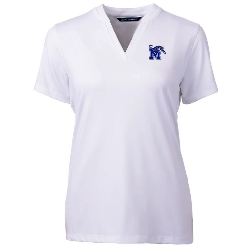Women's Cutter & Buck White Memphis Tigers Forge Blade V-Neck Top