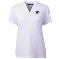 Women's Cutter & Buck White Memphis Tigers Forge Blade V-Neck Top