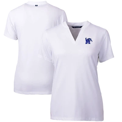 Women's Cutter & Buck White Memphis Tigers Forge Blade V-Neck Top