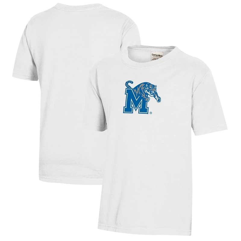 Youth  White Memphis Tigers Logo Comfort Wash T-Shirt