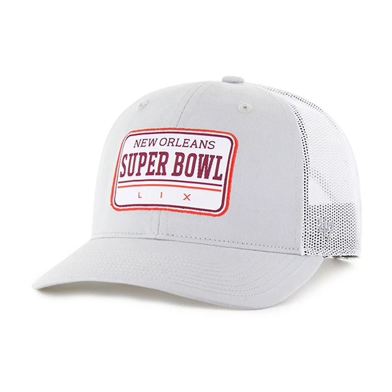 Casquette de camionneur ajustable grise Super Bowl LIX Ellington '47 pour homme