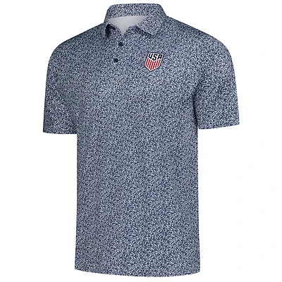 Men's Antigua  Navy USMNT Field Ditsy Polo