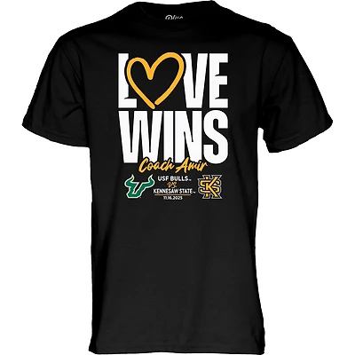 Men's Blue 84  Black USF vs Kennesaw State Love Wins T-Shirt