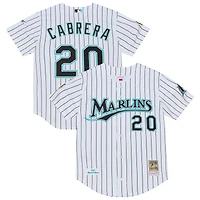 Maillot authentique Mitchell & Ness Miguel Cabrera blanc des Florida Marlins, collection Cooperstown 2003, pour homme