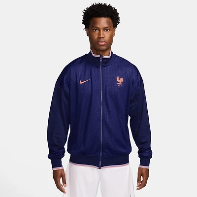 Veste Nike bleue de l'équipe nationale féminine France 2025 Academy Pro Performance Anthem entièrement zippée pour homme