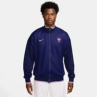 Veste Nike bleue de l'équipe nationale féminine France 2025 Academy Pro Performance Anthem entièrement zippée pour homme