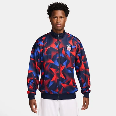 Veste Nike bleu marine USMNT 2025 Academy Pro Performance Anthem entièrement zippée pour homme
