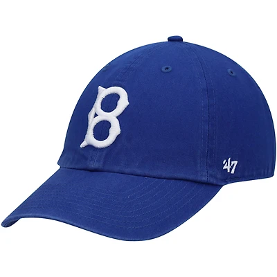 Men's '47 Royal Brooklyn Dodgers Logo Cooperstown Collection Clean Up Adjustable Hat