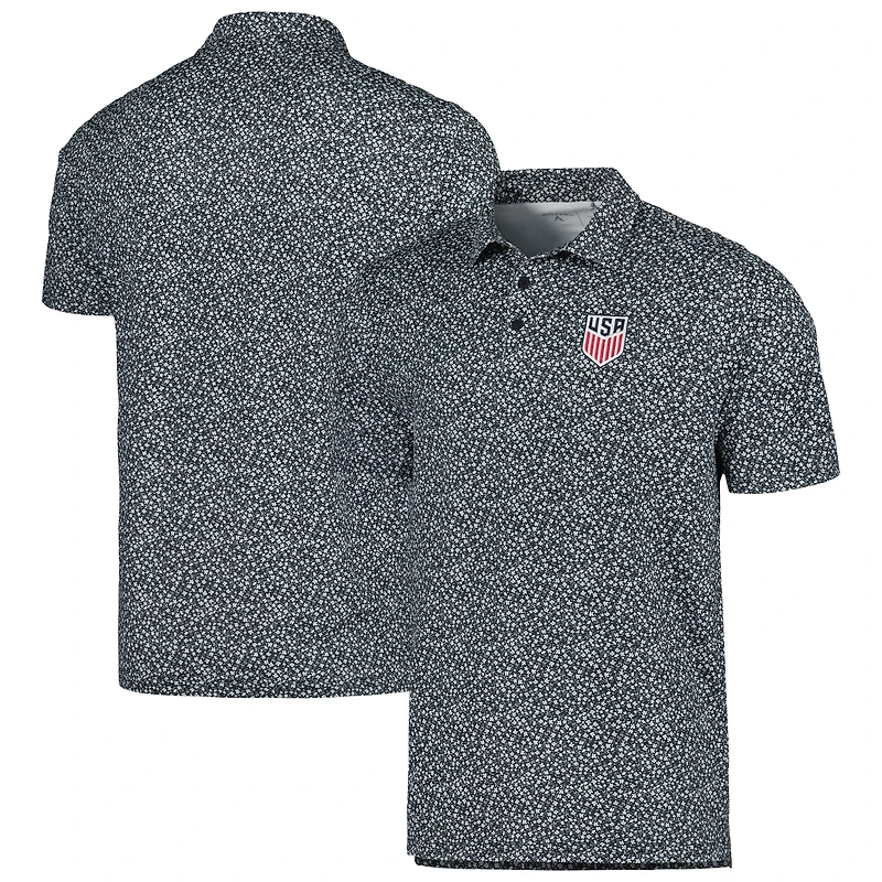 Men's Antigua Black USMNT Terrace Polo
