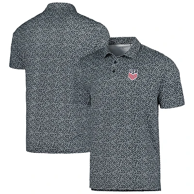 Men's Antigua Black USMNT Terrace Polo