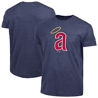 T-shirt Champion pour homme, bleu marine, logo Cooperstown des California Angels, mélange de trois matières