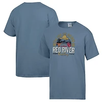 T-shirt bleu ComfortWash pour homme, rivalité entre les Texas Longhorns et Oklahoma Sooners, bataille le Golden Hat