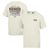 T-shirt ComfortWash Cream pour homme : Texas Longhorns vs. Oklahoma Sooners, rivalité au stade Red River