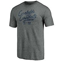 Men's Fanatics Gray New York Yankees vs. Chicago White Sox 2021 Field of Dreams Cornfields & Curveballs Tri-Blend T-Shirt