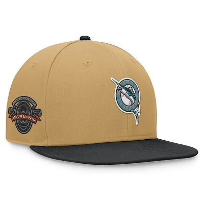 Men's Fanatics Khaki/Black Florida Marlins  Heritage Two-Tone Fitted Hat