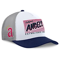 Men's Fanatics White/Navy California Angels On Deck A-Frame Snapback Hat