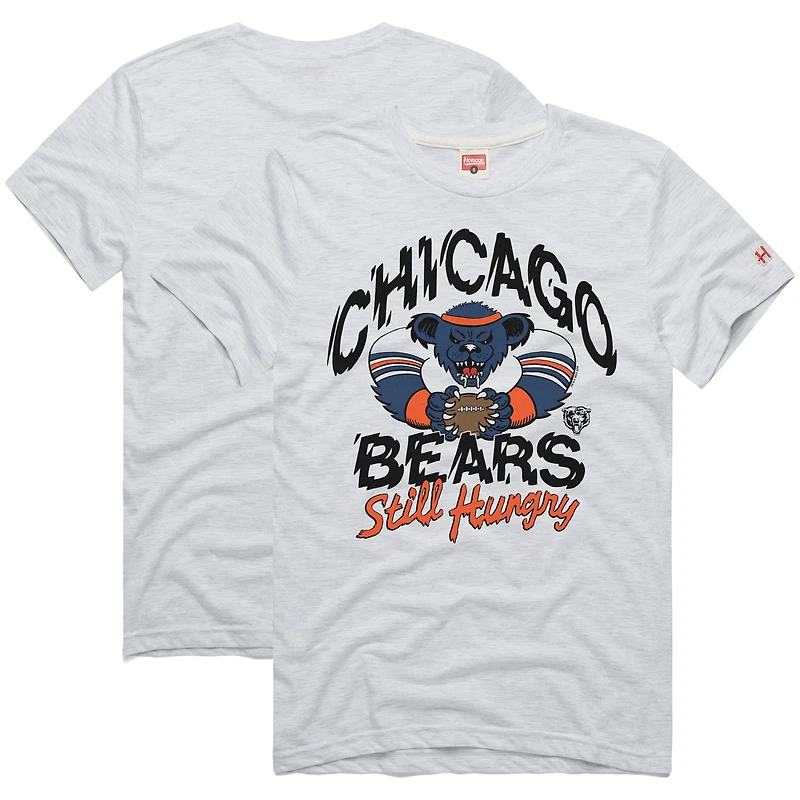 Men's Homage Ash Chicago Bears NFL x Grateful Dead Tri-Blend T-Shirt