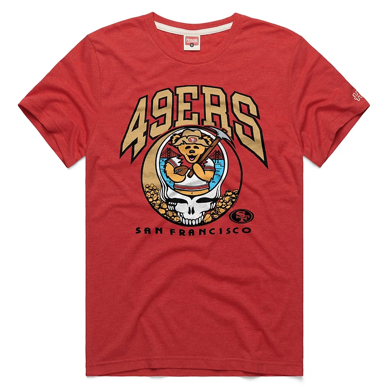 T-shirt homme Homage Scarlet San Francisco 49ers NFL x Grateful Dead en mélange de trois matières