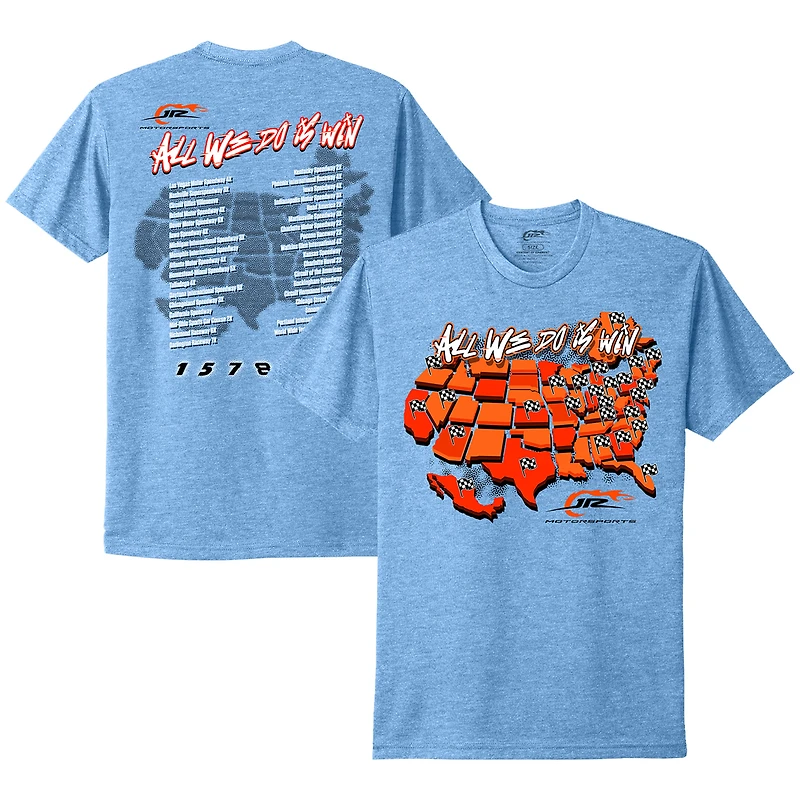 T-shirt officiel de l'équipe JR Motorsports pour homme, bleu poudre chiné, « Been There Won That »