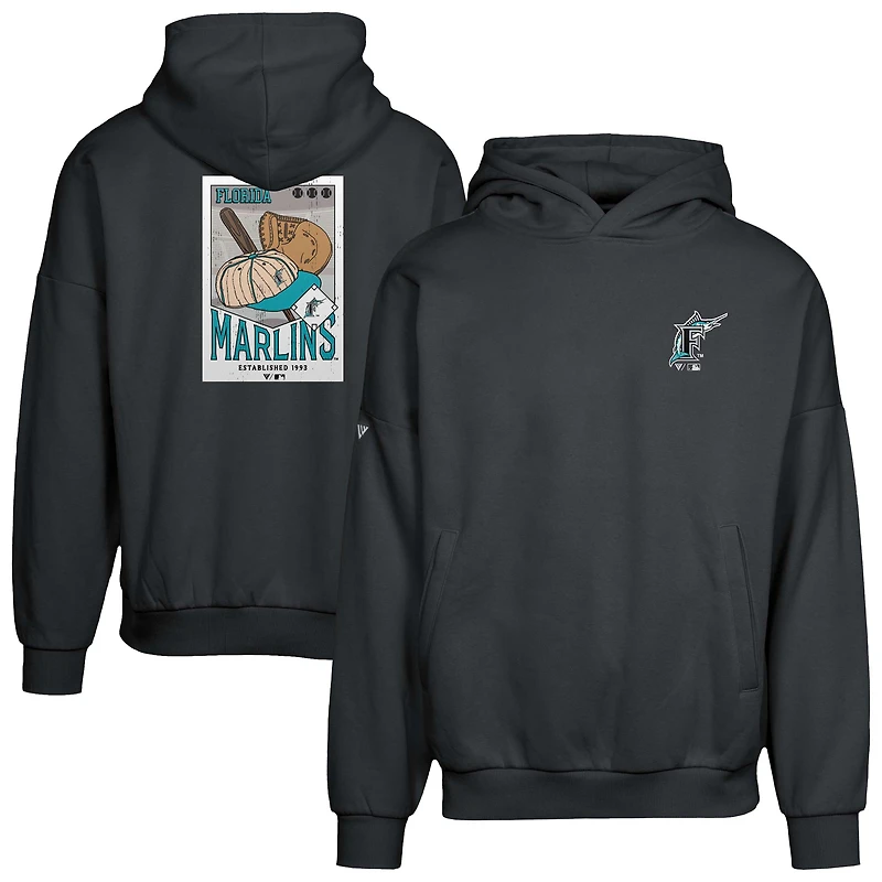 Sweat à capuche noir Florida Marlins Contact Pro Card pour homme de Levelwear