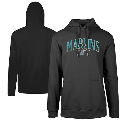 Sweat à capuche rétro noir pour homme de la collection Cooperstown Podium Florida Marlins Levelwear