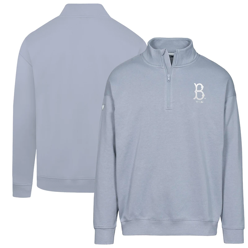 Men's Levelwear Gray Brooklyn Dodgers Cooperstown Collection Murray Quarter-Zip Sweatshirt