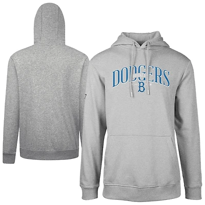 Men's Levelwear Gray Brooklyn Dodgers Cooperstown Collection Podium Retro Pullover Hoodie