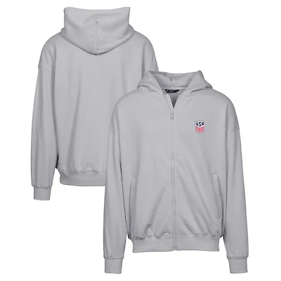 Sweat à capuche entièrement zippé USMNT Uphill pour homme, gris, Levelwear