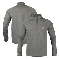 Men's Levelwear  Heather Charcoal USMNT Calibre Quarter-Zip Pullover Top