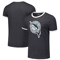 V106772 Marlns T-shirt à sonnerie contrastée tri-mélange pour hommes TEEMENSCR T0608H307 #18