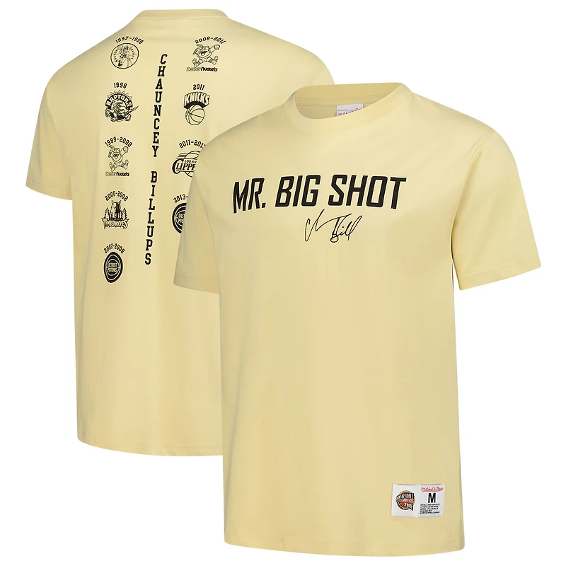 T-shirt premium pour homme Mitchell & Ness Chauncey Billups crème Detroit Pistons