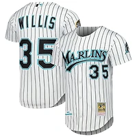 Maillot authentique de la collection Cooperstown des Marlins Floride blancs Mitchell & Ness Dontrelle Willis pour hommes
