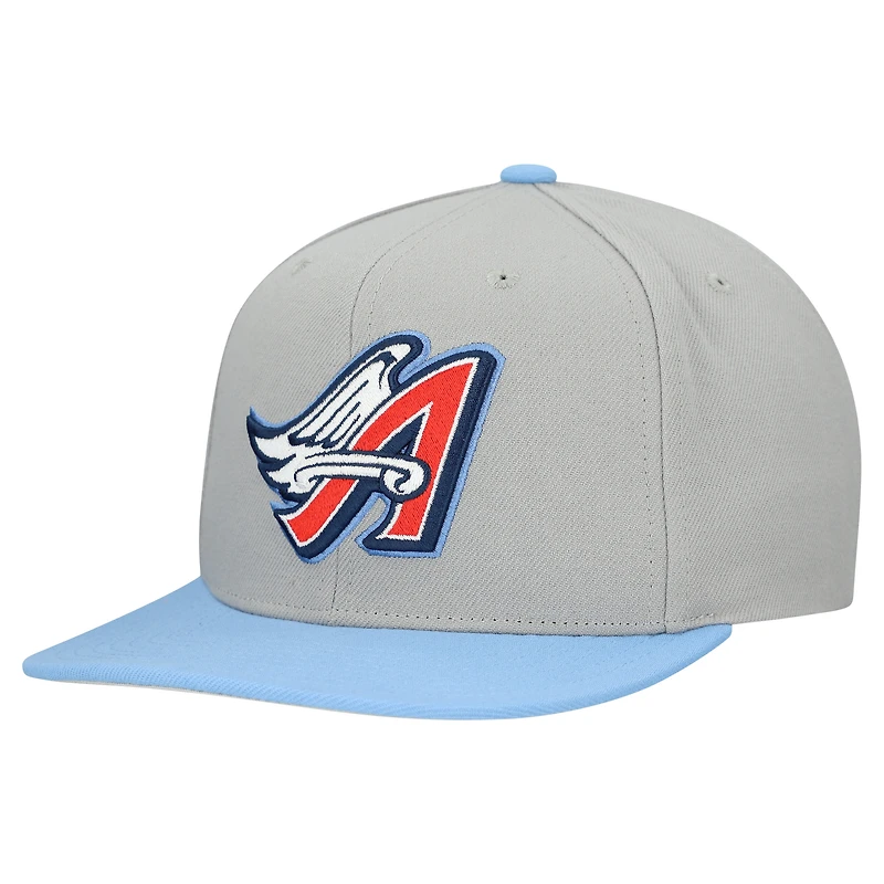 Casquette snapback basique Mitchell & Ness grise California Angels Cooperstown Collection pour homme