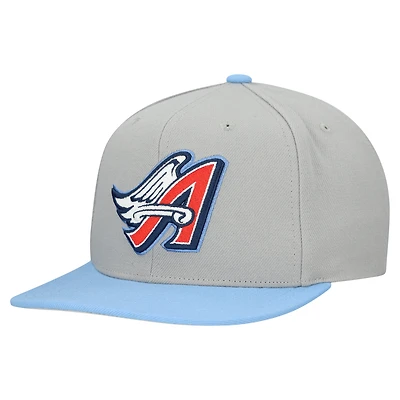 Casquette snapback basique Mitchell & Ness grise California Angels Cooperstown Collection pour homme